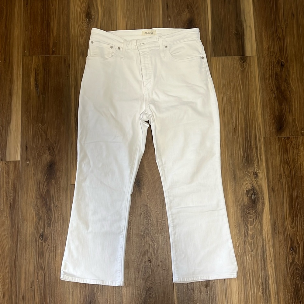 Madewell Cali Demi Boot White Jeans size 33
